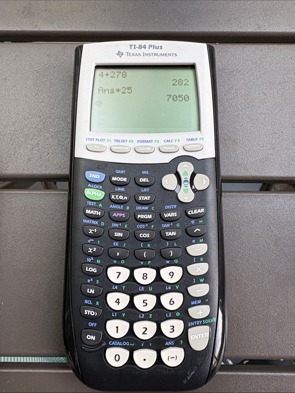 Texas Instruments Graphing Calculator TI - 84 Plus in Black and White